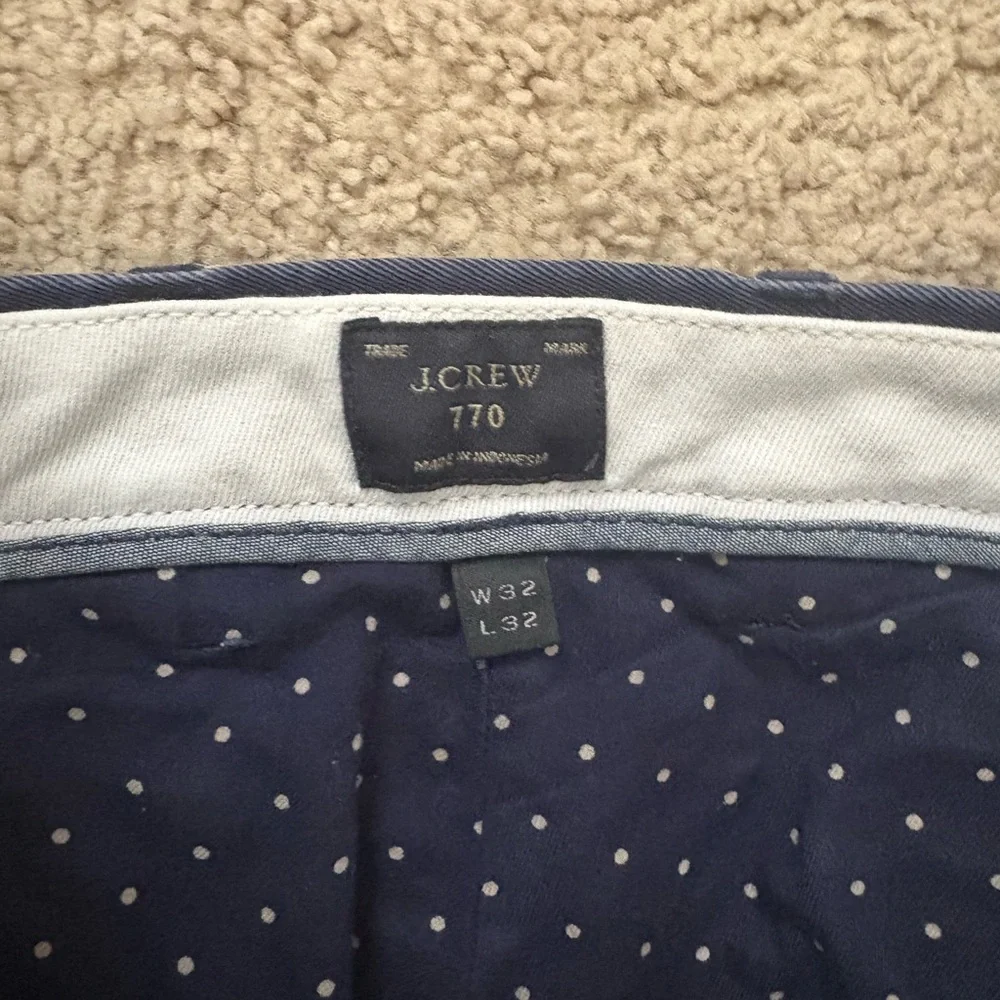 J. Crew Men's 770 flannel lined Navy Blue Pants - Picture 3 of 5